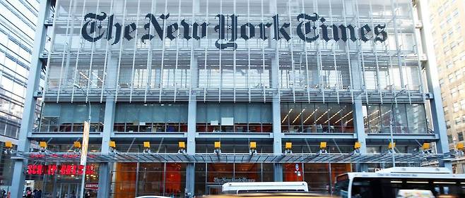 미국 뉴욕시 중심부인 맨해튼에 위치한 뉴욕타임스(NYT) 본사. 1851년 창립된 세계적인 권위지이다./NYT 제공