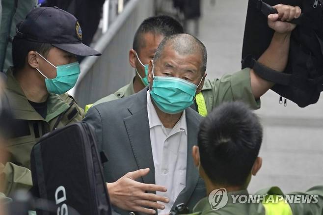 홍콩 반중매체 빈과일보 전 사주 지미 라이  [AP 연합뉴스 자료사진]