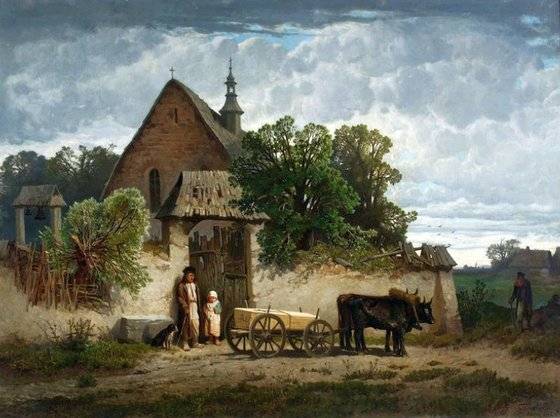 폴란드 작가 조제프 체르멘토브스키(1833~76)이 그린 '소작농의 장례식'(1862).