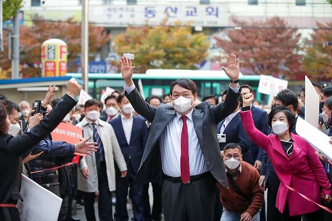 ▲대선후보 시절 윤석열 대통령. 사진=윤석열 캠프.