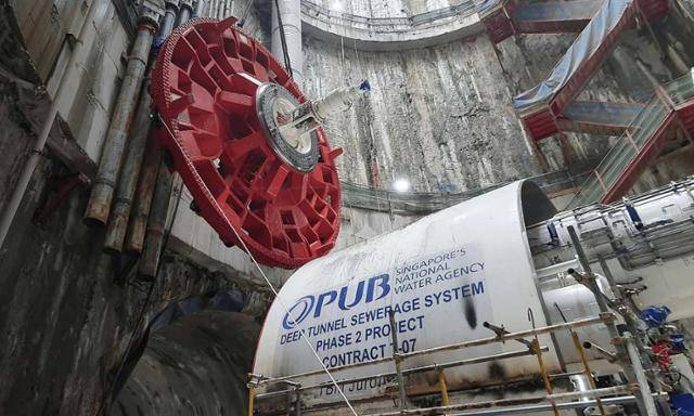 싱가포르 수자원공사(PUB)가 진행 중인 대심도 하수처리터널(DTSS) 건설 현장 모습. PUB 홈페이지 캡처