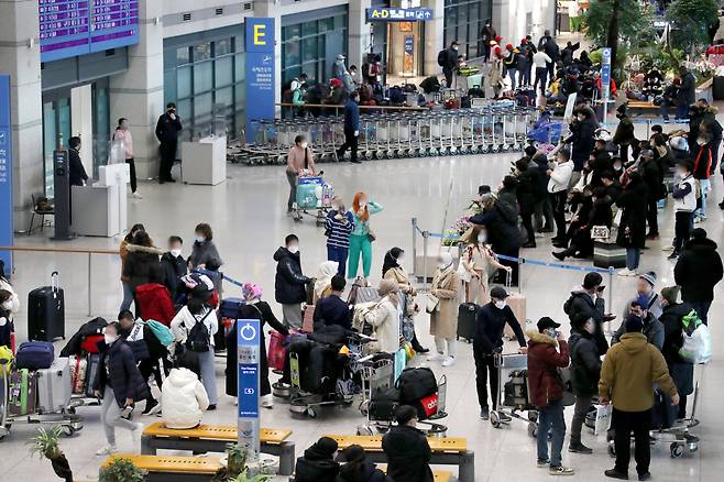 28일 인천국제공항 제1여객터미널 입국장./뉴스1