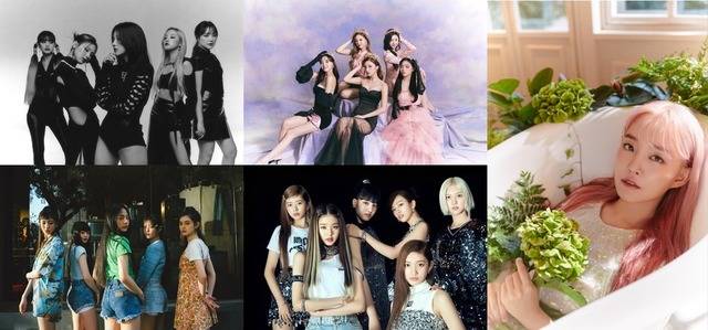 올해 걸그룹을 비롯해 여성 아티스트들의 활약이 두드러졌다. 음원에서 초강세를 보였고 음반에서도 괄목할 만한 성장을 보이며 다수의 밀리언셀러가 탄생했다. 사진은 (여자)아이들, ITZY, 윤하, 아이브, 뉴진스(왼쪽 위부터 시계방향) /각 소속사 제공
