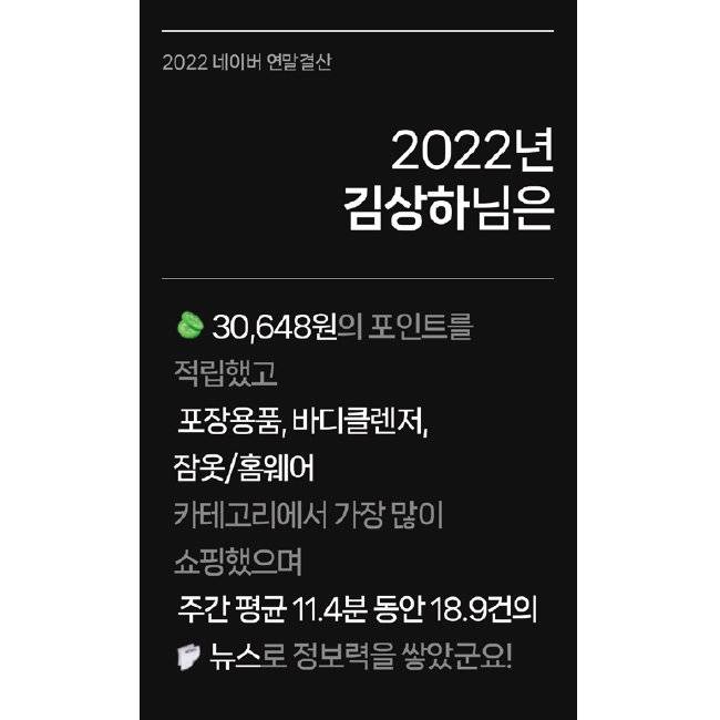 한 해 동안 내가 뭘 했는지 정리해 보여주는 네이버 연말 결산. [네이버 캡처]