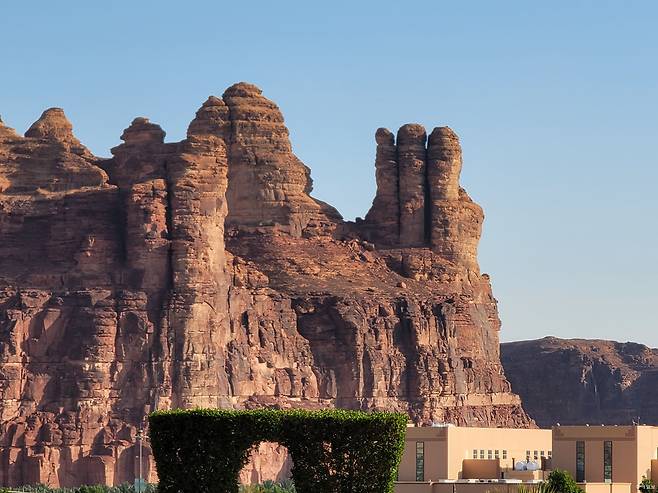 알울라 윈터파크 인근의 세손가락 바위.