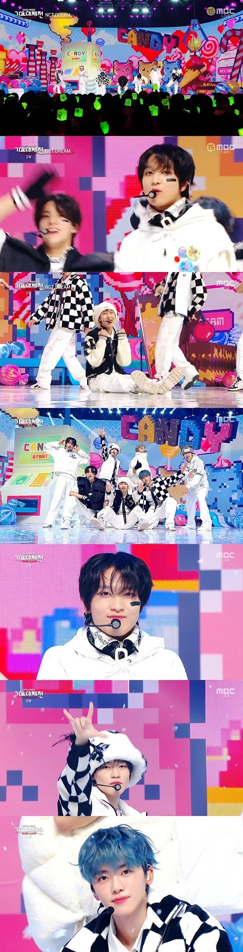 NCT DREAM이 ‘Candy(캔디)’로 ‘가요대제전’ 2부의 문을 열었다. 사진=‘가요대제전’ 캡쳐