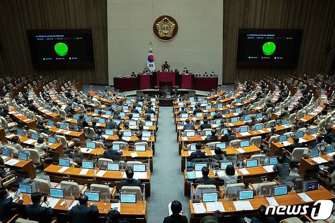 지난달 28일 오후 서울 여의도 국회에서 열린 제401회 국회(임시회) 제4차 본회의./뉴스1 ⓒ News1 이재명 기자