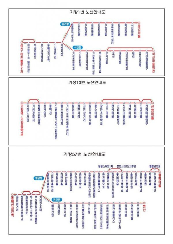 부산 기장군 노선안내도. 사진제공｜부산 기장군