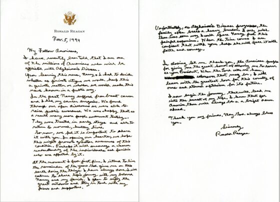 미국 국민에게 보내는 레이건 대통령의 편지. [로널드 레이건 대통령 재단 및 도서관 제공]