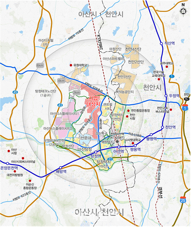 아산탕정2 도시개발구역 위치도. (사진=국토교통부)