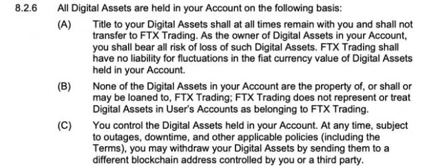 FTX 서비스 약관 / 사진=프레스토랩스 리포트
