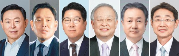 신동빈 롯데 회장, 정용진 신세계 부회장, 정지선 현대백화점 회장, 손경식 CJ 회장, 박문덕 하이트진로 회장, 신동원 농심 
회장(왼쪽부터) 등 주요 유통·식품업계 수장들이 2023년 경영화두로 ‘위기 속 기회와 신성장동력’을 내세웠다.