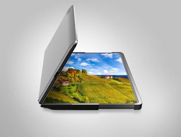 삼성디스플레이가 4일(현지시간) 미국 라스베이거스에서 공개한&nbsp;‘플렉스 하이브리드’.