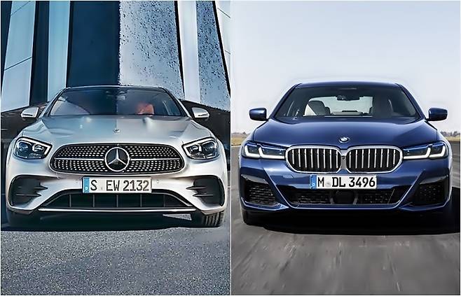 벤츠 E클래스와 BMW 5시리즈 [사진출처=벤츠, BMW]