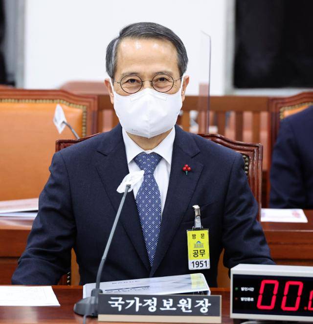김규현 국정원장이 지난 5일 국회에서 열린 정보위 전체회의에 참석하고 있다. 고영권 기자