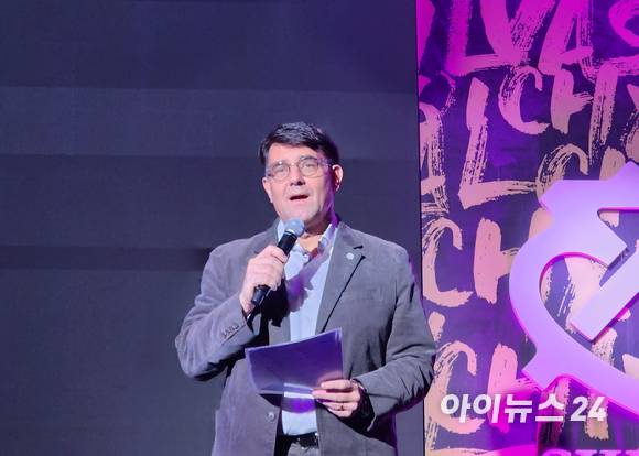 프란츠 호튼 페르노리카코리아 대표이사가 환영사를 발표하고 있다. [사진=구서윤 기자]