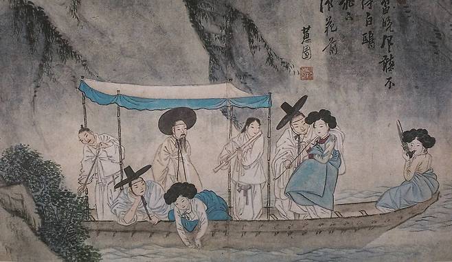 간송미술관은 신윤복의 작품 '주유청강'을 NFT화해 대중에게 판매했다.[사진=간송미술관 제공]