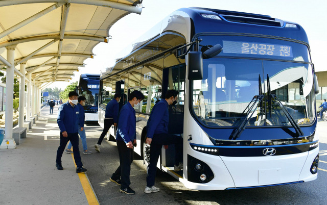 현대자동차 울산공장 내에서 운행하는 사내 셔틀버스. 사진제공=현대자동차