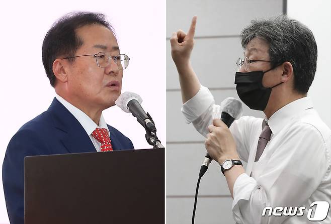 홍준표 대구시장(왼쪽)과 유승민 전 국민의원 ⓒ News1