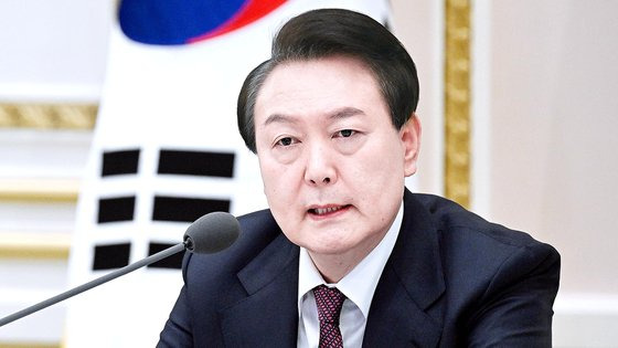 윤석열 대통령이 지난 11일 청와대 영빈관에서 열린 2023년 외교부?국방부 업무보고에서 발언을 하고 있다. 사진 대통령실제공