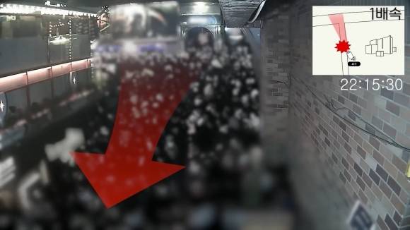 지난해 10월 29일 이태원 참사 사고 당시 이태원 해밀톤 호텔 골목 CCTV 영상. 경찰청 특별수사본부 제공.