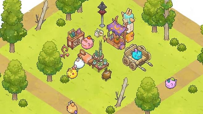 [서울=뉴시스] 스카이 마비스가 개발한 플레이투언(Play to Earn·P2E) 게임인 액시 인피니티. 액시 인피니티는 지난23일 해커들에게 5억4000만 달러(약 6545억원) 상당의 암호화폐를 해커들에게 도난당했다고 밝혔다. (출처 : 트위터 갈무리) 2022.03.30. *재판매 및 DB 금지