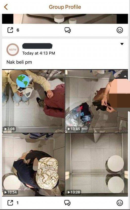 말레이시아 쿠알라룸푸르의 한 H&M 매장에서 찍힌 것으로 추정되는 탈의실 불법촬영물. 월드오브버즈 캡처