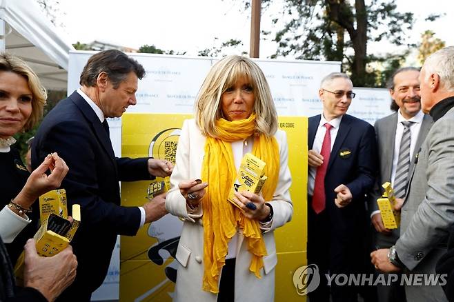에마뉘엘 마크롱 프랑스 대통령의 부인 브리지트 마크롱 여사 [로이터=연합뉴스 자료사진. 재판매 및 DB 금지]