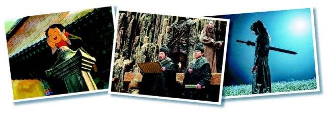 강원 지역 설화를 모티브로 만들어 2003년 개봉한 애니메이션 ‘오세암’(왼쪽 사진). 성주신앙, 무속신화를 바탕으로 한 주호민 
작가의 웹툰 ‘신과 함께’를 원작으로 2017년 개봉한 영화 ‘신과 함께-죄와 벌’(가운데 사진). 2016년 방영된 tvN 
드라마 ‘도깨비’(오른쪽 사진)에는 도깨비와 저승사자, 삼신할매 등 다양한 설화에서 재창조된 캐릭터가 나온다. 
시나브로엔터테인먼트·롯데엔터테인먼트·tvN 제공