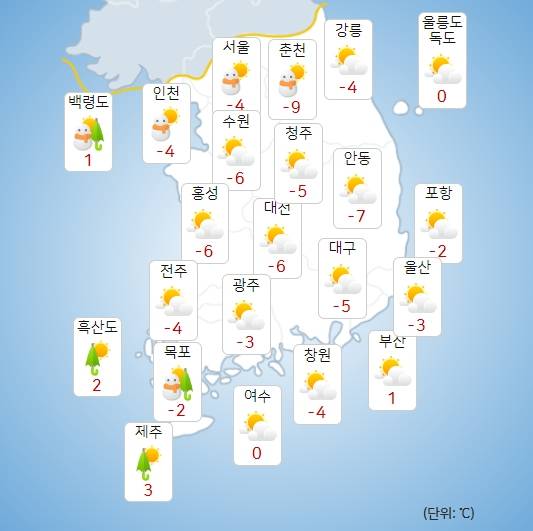 기상청 모레(22일) 오전 날씨 : 주말,주간날씨