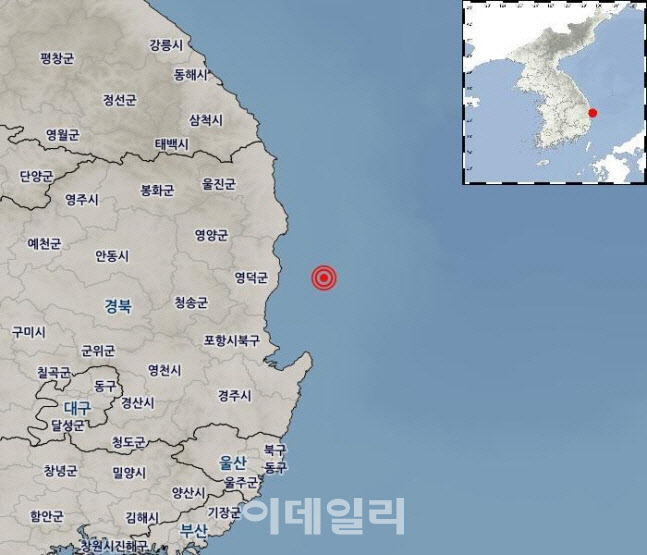 지진 발생위치.(사진=기상청 제공)