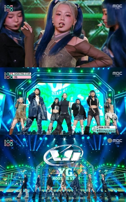 XG(엑스지)가 유니크한 컨셉을 자랑했다. 사진=MBC ‘쇼! 음악중심’ 캡처