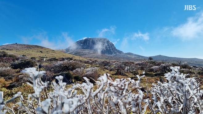 상고대가 내려 앉은 초겨울의 한라산