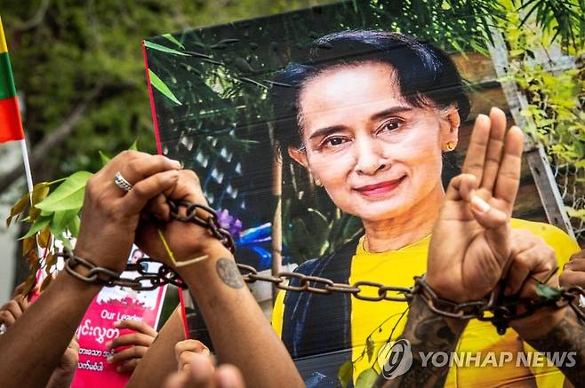 태국 방콕 미얀마 반군부 시위 [AFP 연합뉴스 자료사진. 재판매 및 DB 금지]