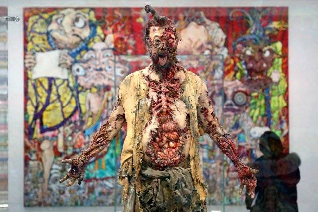 이번 전시에서 공개된 신작 ‘무라카미 좀비와 폼 좀비’(2022). 3D프린트로 만든 작품이다. 부산=뉴시스