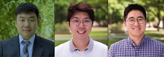 최민호 세종시장의 아들인 미국 메사추세츠공대(MIT) 최순원 교수와 스탠퍼드대 최준희 교수, 캘리포니아공대(Caltech) 김은종 박사(왼쪽부터). 연합뉴스