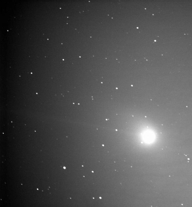올해 1월 25일 미국 레몬산에서 한국천문연구원의 우주물체 전자광학감시네트워크(아울넷·OWL-Net) 4호기로 촬영한 ZTF 혜성. 천문연 제공