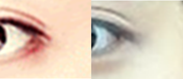 눈꼬리만 놓고 보면 큰 차이가 없다.