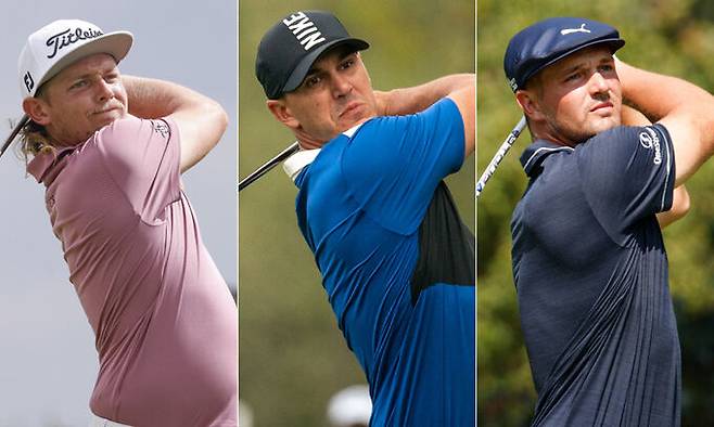 캐머런 스미스(왼쪽부터), 브룩스 켑카, 브라이슨 디섐보