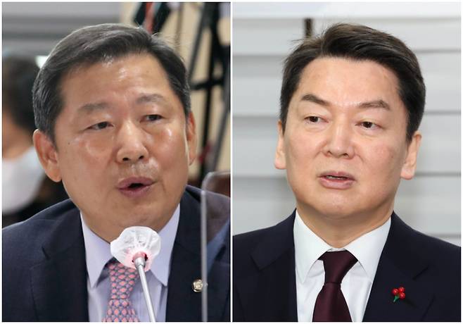이철규 국민의힘 의원(왼쪽)과 안철수 국민의힘 의원 ⓒ연합뉴스