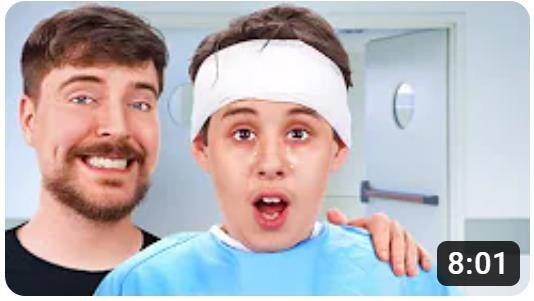 '1천 명의 시각 장애인이 처음으로 세상을 보게 됩니다' [미스터 비스트 유튜브 채널 캡처. 재판매 및 DB 금지]