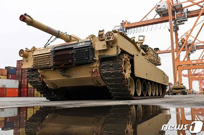 미국이 우크라이나에 31대를 지원하기로 한 M1 에이브럼스 탱크. 22.12.03 ⓒ AFP=뉴스1 ⓒ News1 김예슬 기자