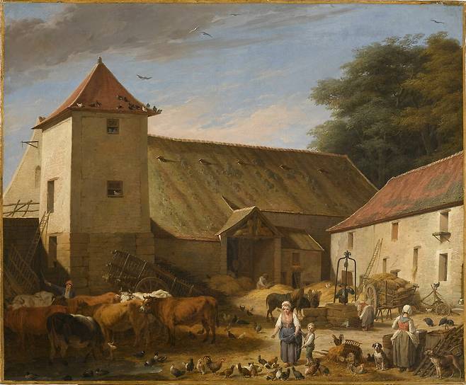 '농가의 안뜰' 니콜라 베르나르 레피시에, 1784년, 프랑스 파리, 루브르 박물관 소장. [사회평론아카데미 제공. 재판매 및 DB 금지]