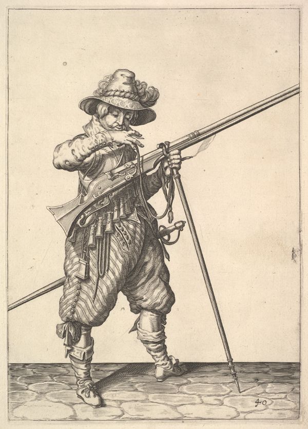 머스킷 (출처 Wapenhandelinghe van Roers Musquetten ende Spiessen(1608), 위키디피아)