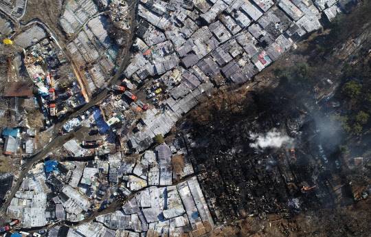 지난달 화재가 발생한 서울 강남구 개포동 구룡마을 4구역 일대.



<사진=연합뉴스>