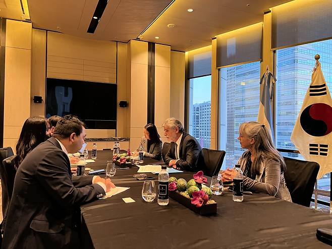 Argentina's Minister of Science, Technology, and Innovation, Daniel Filmus, speaks in an interview with The Korea Herald at Four Seasons Hotel in Jongno-gu, Seoul, on Friday.
