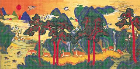 메닌(MENIN)이 픽셀아트로 완성한 십장생도