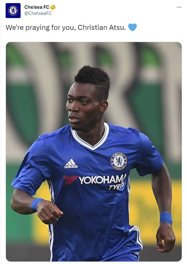 ▲ 첼시는 크리스티안 아츠가 실종됐다는 소식이 전해진 이후 SNS를 통해 구조를 기도했다. ⓒ첼시 SNS
