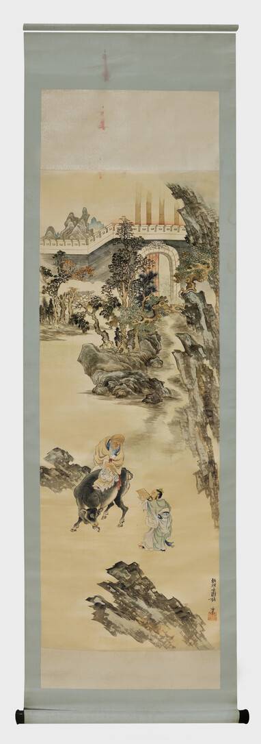 장승업 작 <노자출관도>의 전체 모습. 세로 길이가 어른 키만한 174㎝에 달한다. 국외소재문화재재단 제공