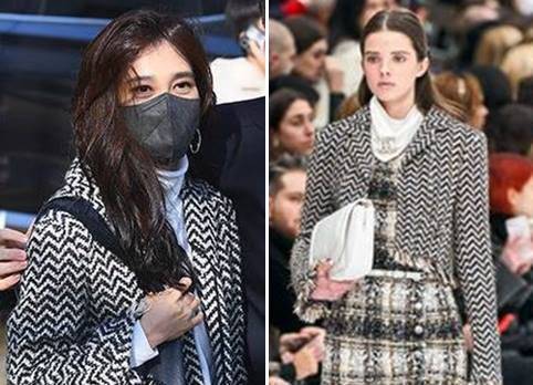 이부진 신라호텔 사장(왼쪽)이 지난 8일 샤넬 2019년 가을겨울 컬렉션 의상을 입었다./더팩트, 샤넬